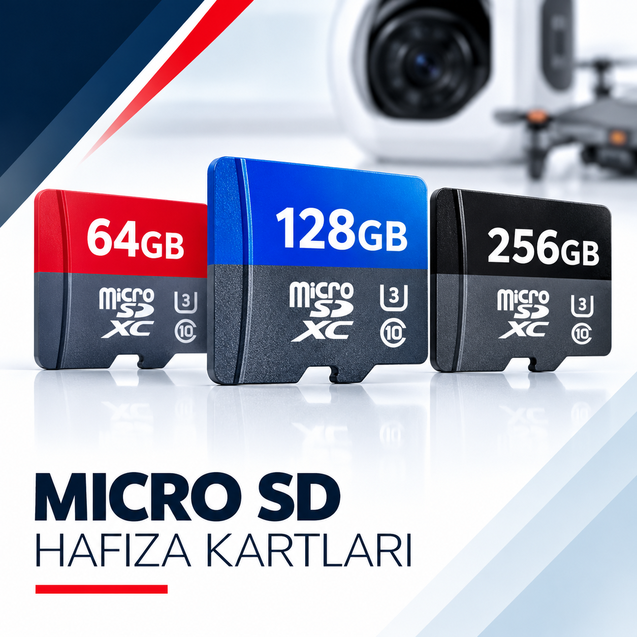 64 GB, 128 GB ve 256 GB Micro SD kartlar