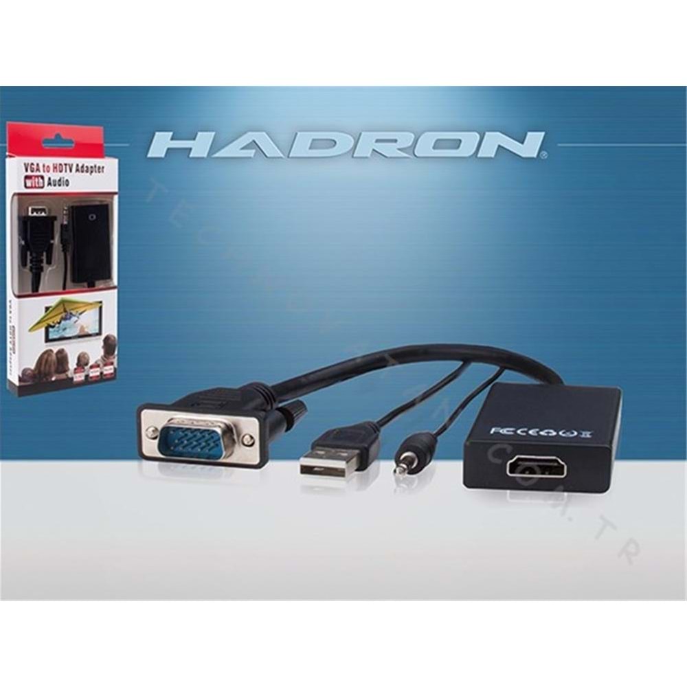 HADRON HDX7794 ÇEVİRİCİ VGA TO HDMI SESLİ (HD4458)