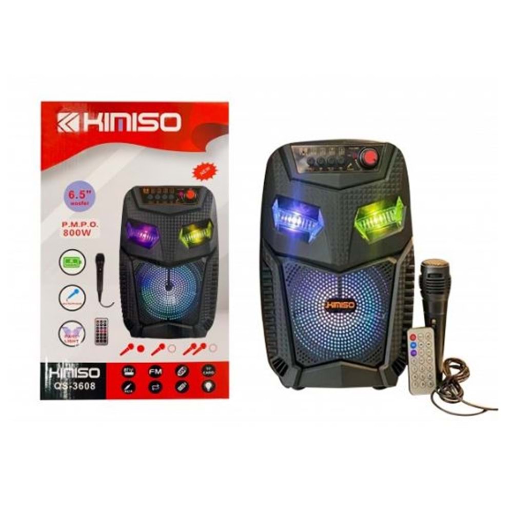 PLATOON PL-4123 SD-USB 6.5inc 800WBLUETOOTH KUMANDALI MİKR.IŞIKLI SPEAKER