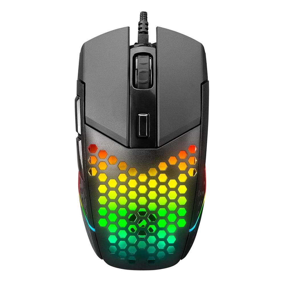 Everest SM-GX19 ANGARD Usb RGB Işıklı Makrolu 7200dpi Örgü Kablolu Gaming Oyuncu Mouse