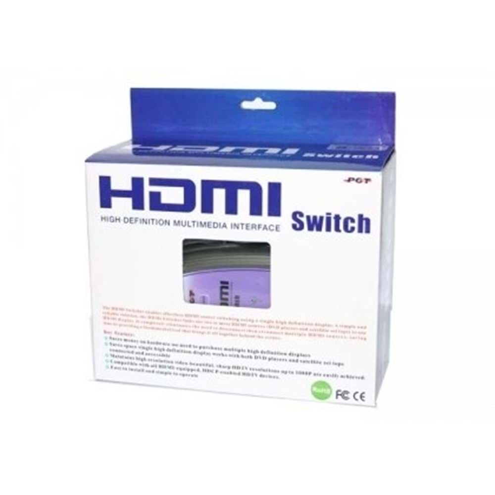 PCT MH21P HDMI 2'Lİ SWITCH KABLO YÜKSEK ÇÖZÜNÜRLÜKLÜ MULTİMEDYA ARAYÜZÜ SWITCH