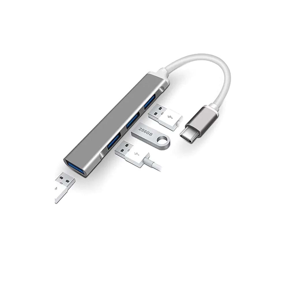 GABBLE GAB-TCUM20 SLİM 4 PORT TYPE-C USB 2.0 ÇOKLAYICI