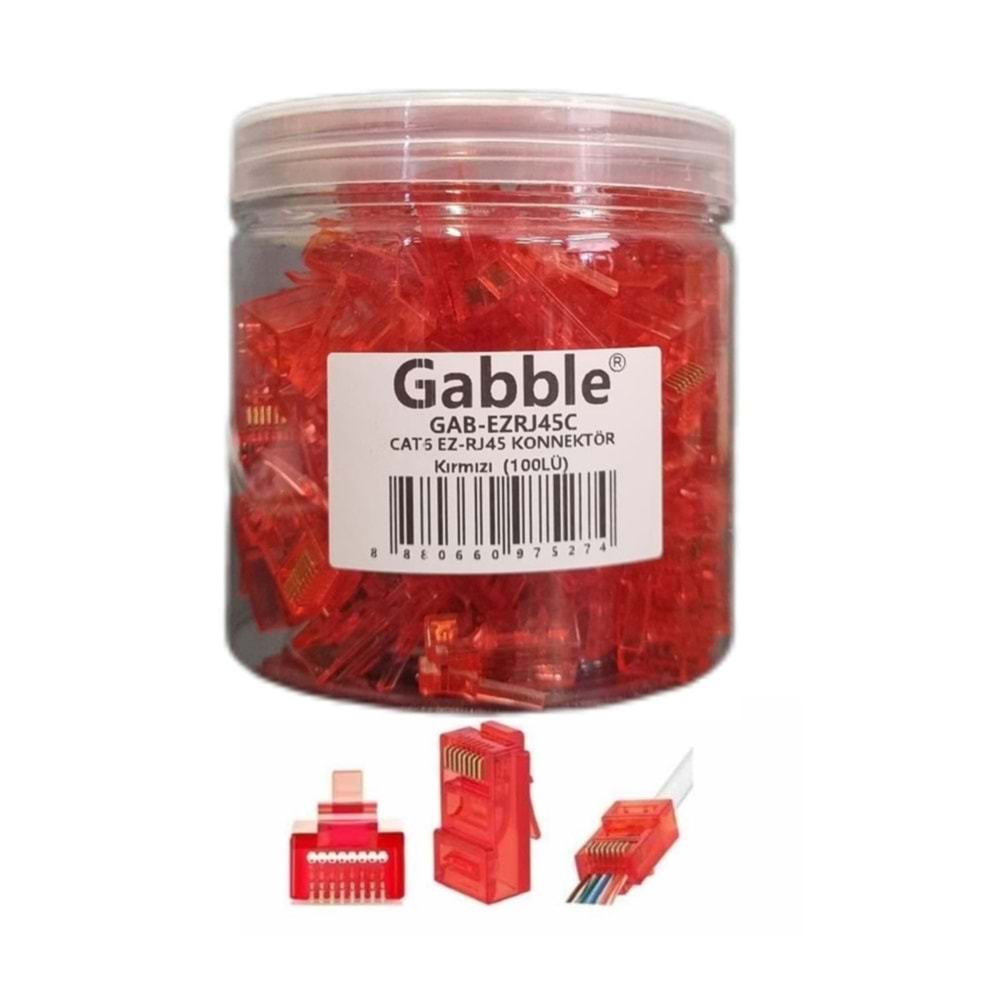 GABBLE GAB-CLR EZRJ45 CAT6 RENKLİ KONNEKTÖR 100LÜ