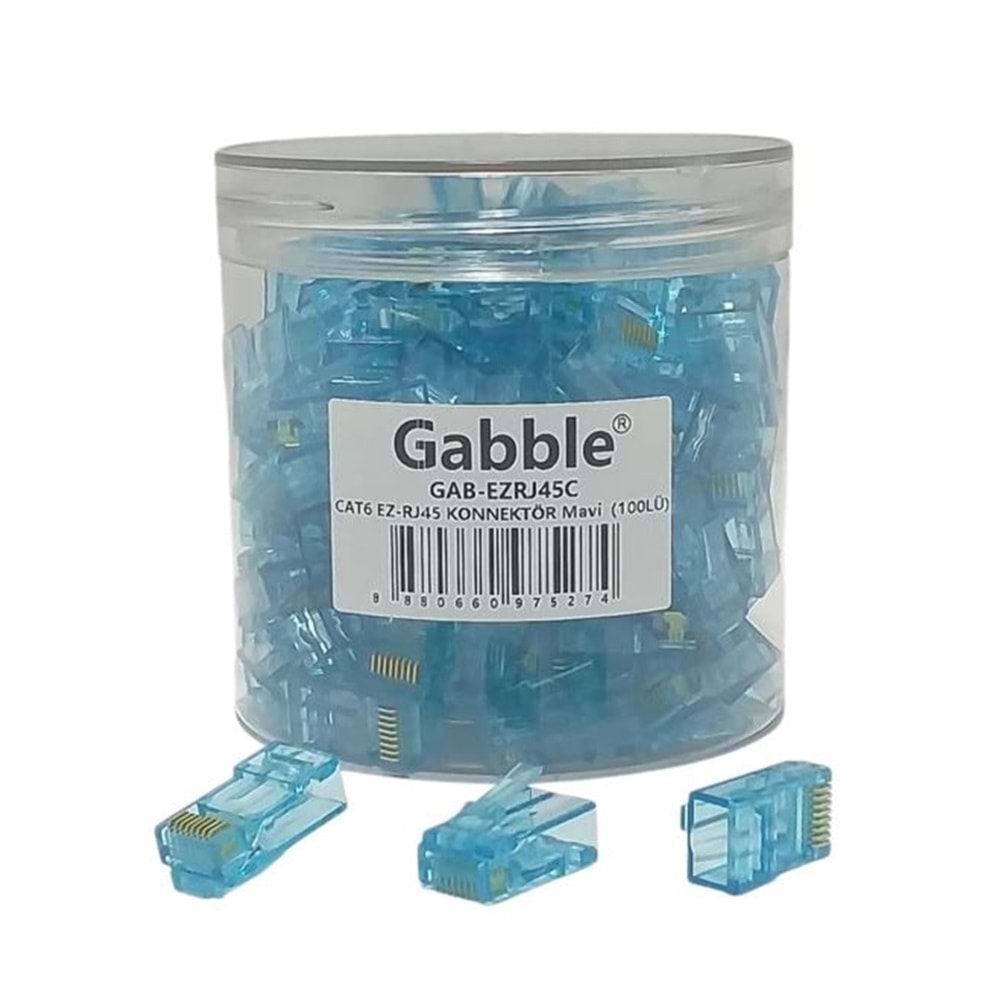 GABBLE GAB-CLR EZRJ45 CAT6 RENKLİ KONNEKTÖR 100LÜ