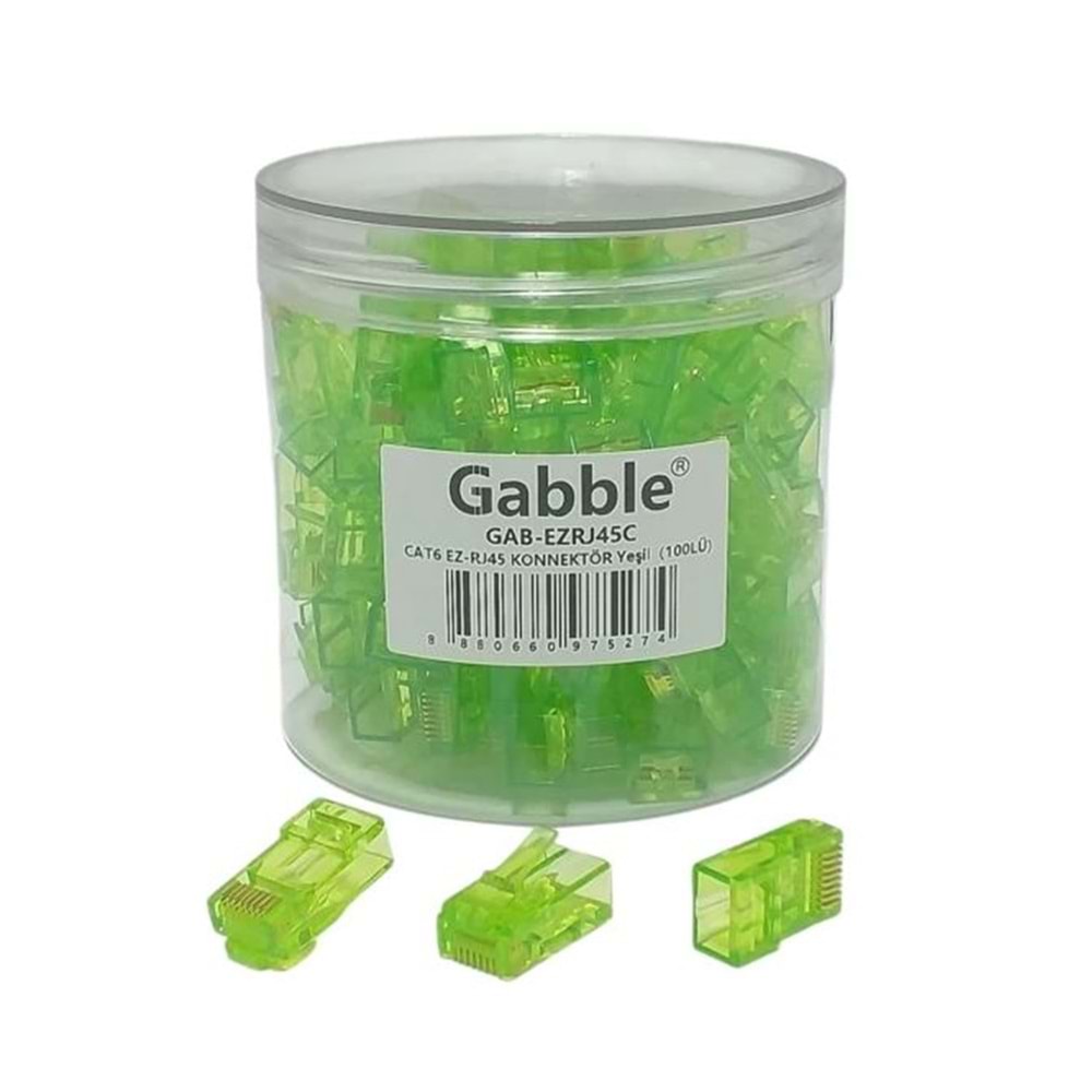 GABBLE GAB-CLR EZRJ45 CAT6 RENKLİ KONNEKTÖR 100LÜ