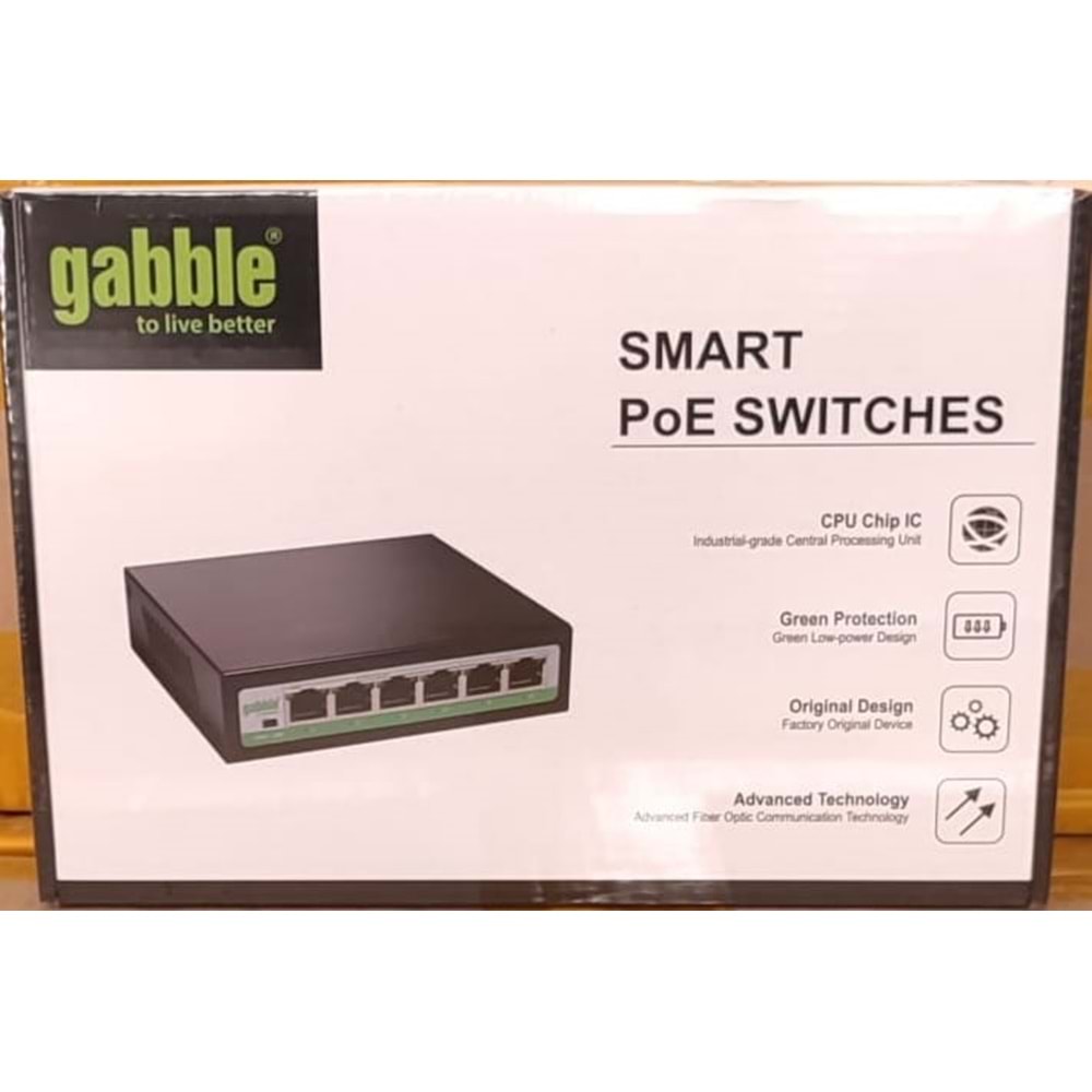 GABBLE GAB-P42MM 10/100M 4 port POE + 2x100M uplink, 60W,print Poe Switch