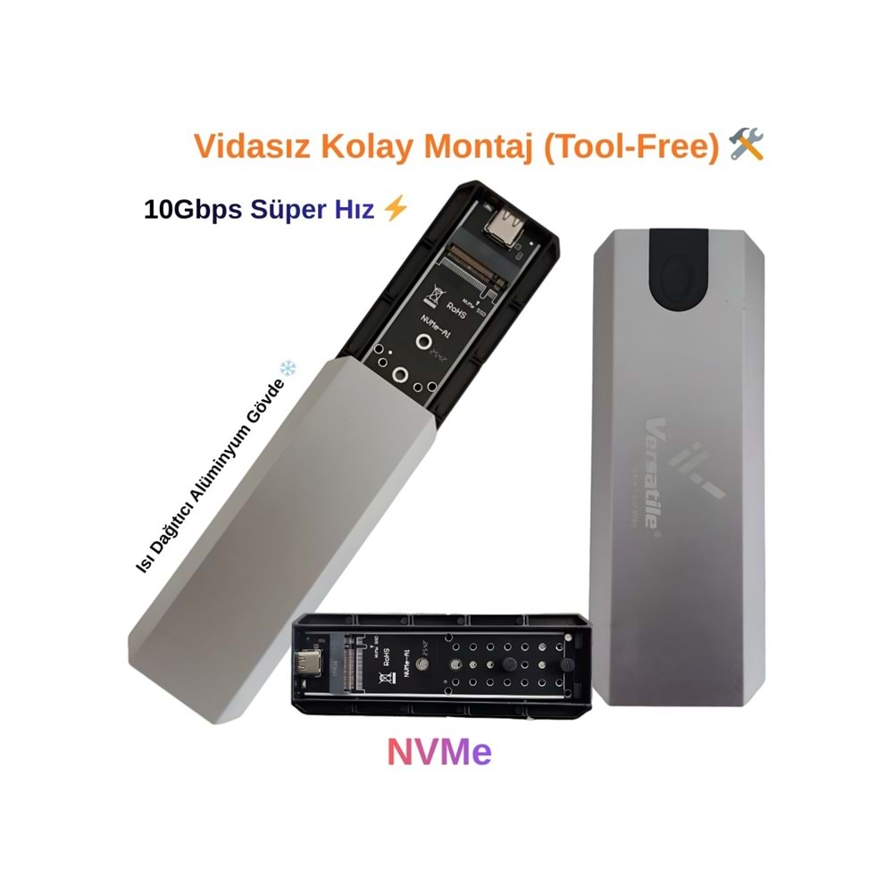 Verstilem.2 Ssd Kutu Nvme-Ngff/Usb 3.1-3.2