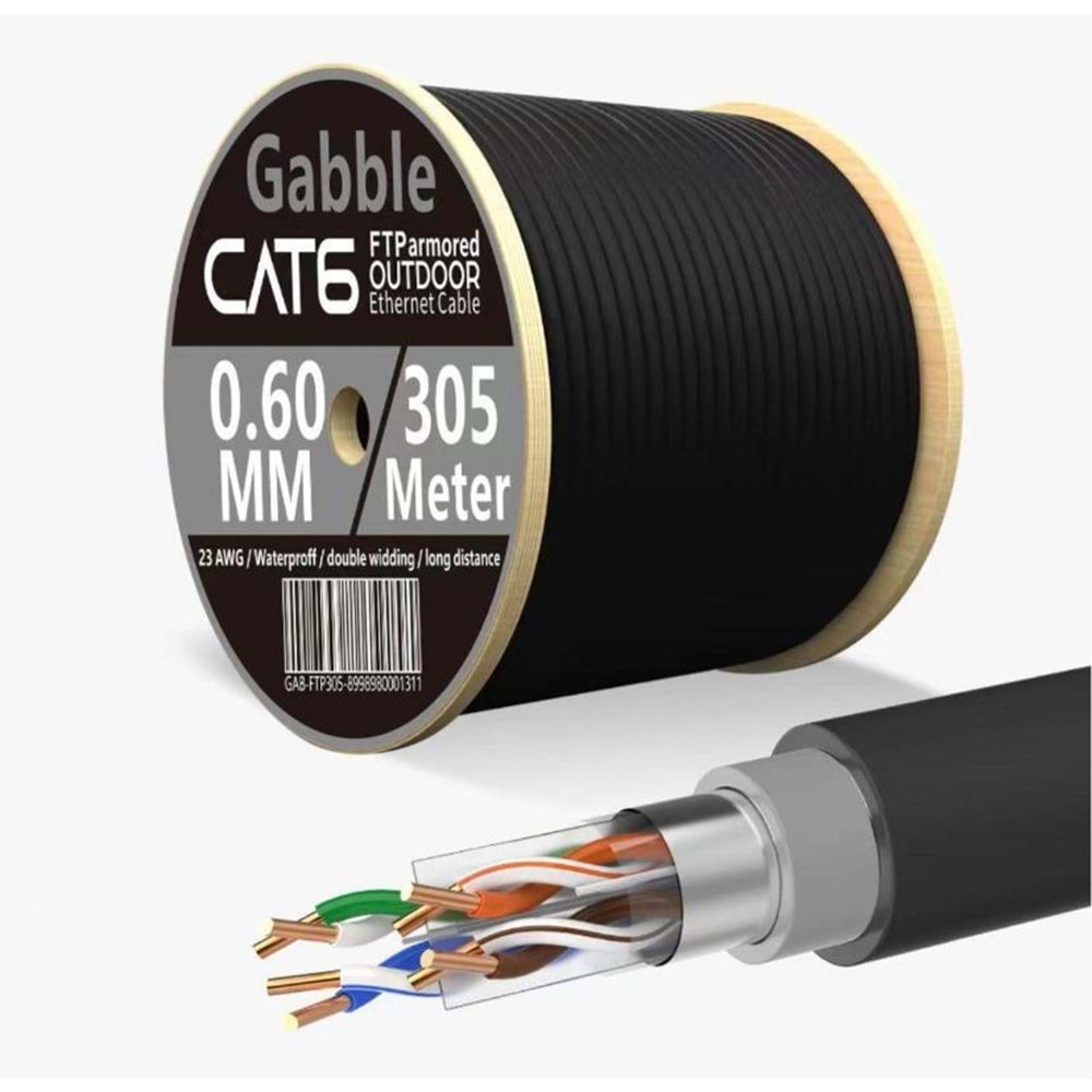 Gabble Ftp 23Awg 305Mt Dış Ortam Cat6 Siyah
