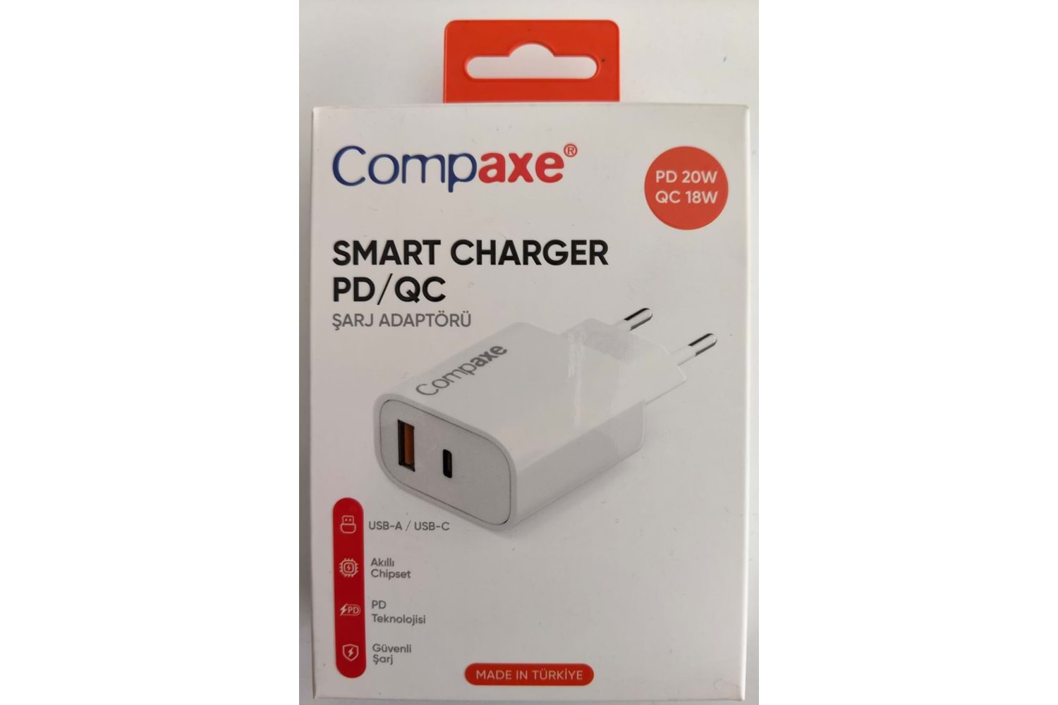 COMPAXE CTA-200CA 35W 5V 3A/9V 2A/ 12V 1.5A- 5V3A/ 9V 2.22A/9V 1.67APD/QC ADAPTÖR BEYAZ