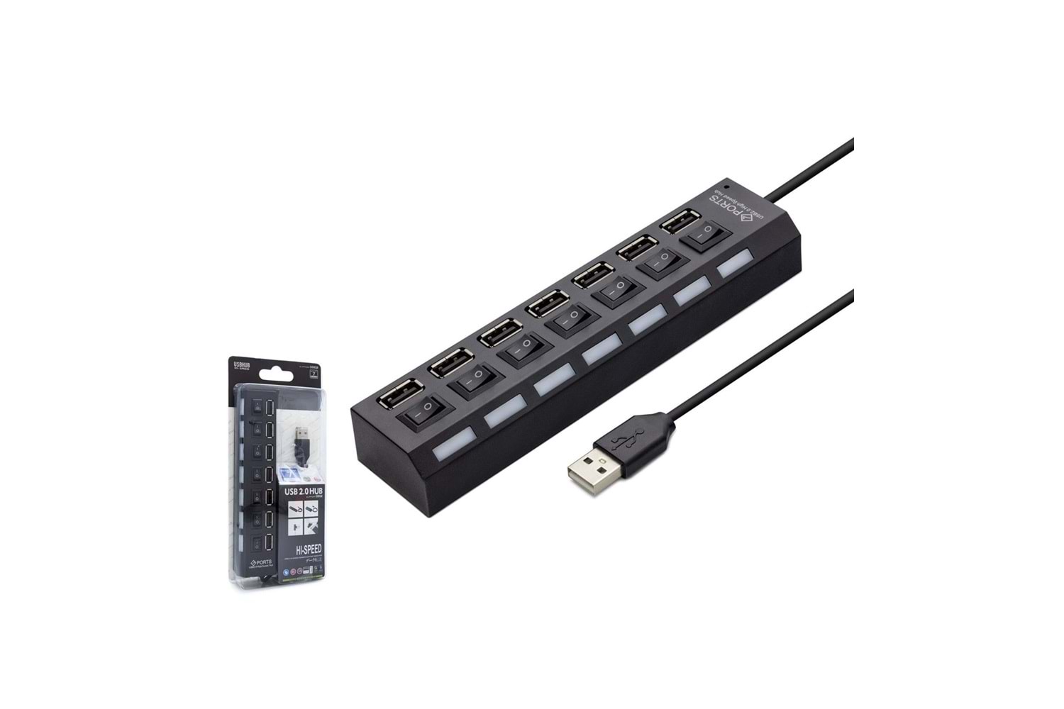 GABBLE UAP307 7 PORT 2.0 ANAHTARLI USB HUB