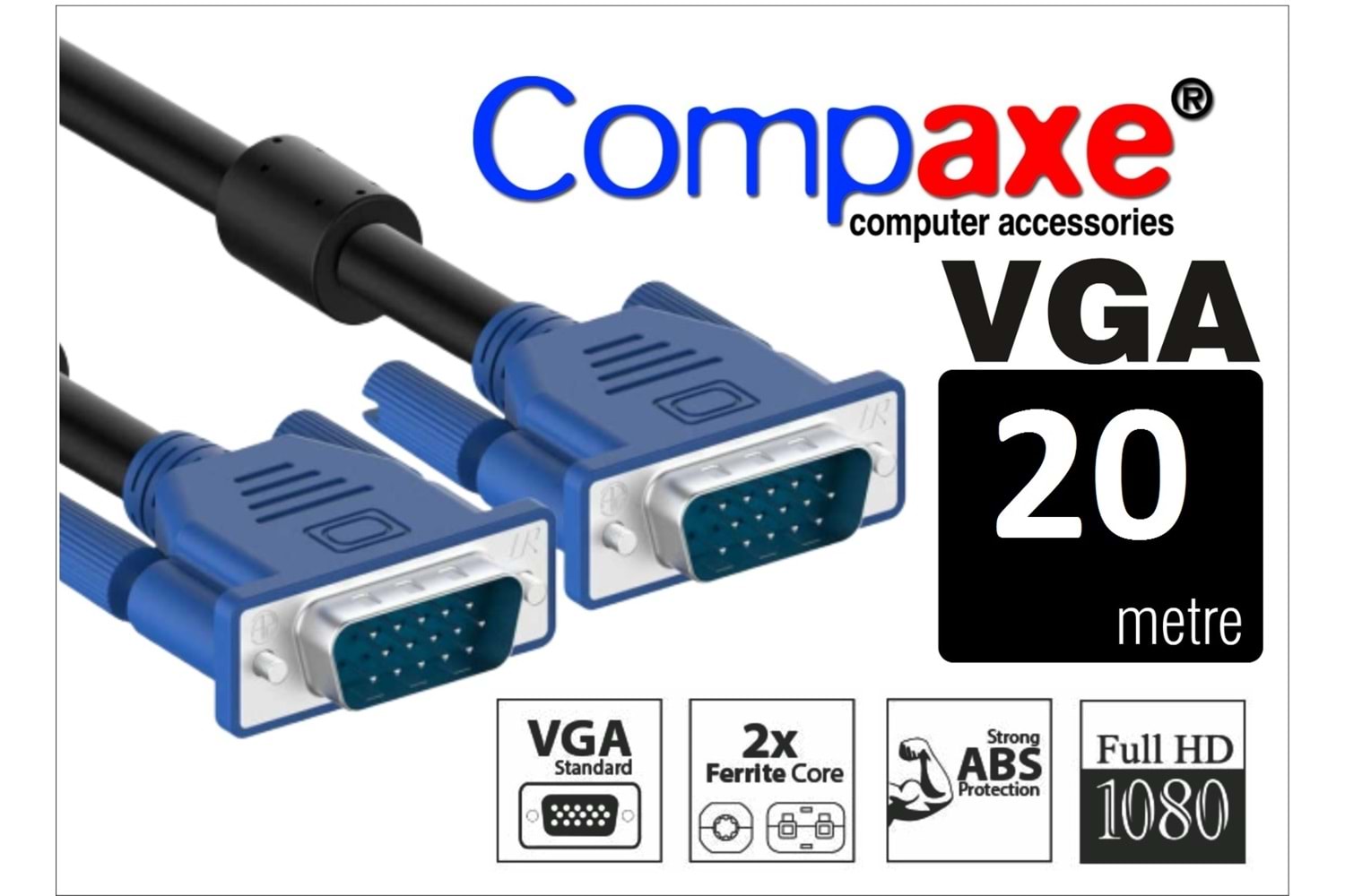 COMPAXE CM-VGA 20 VGA KABLOSU (FİLİTRELİ)