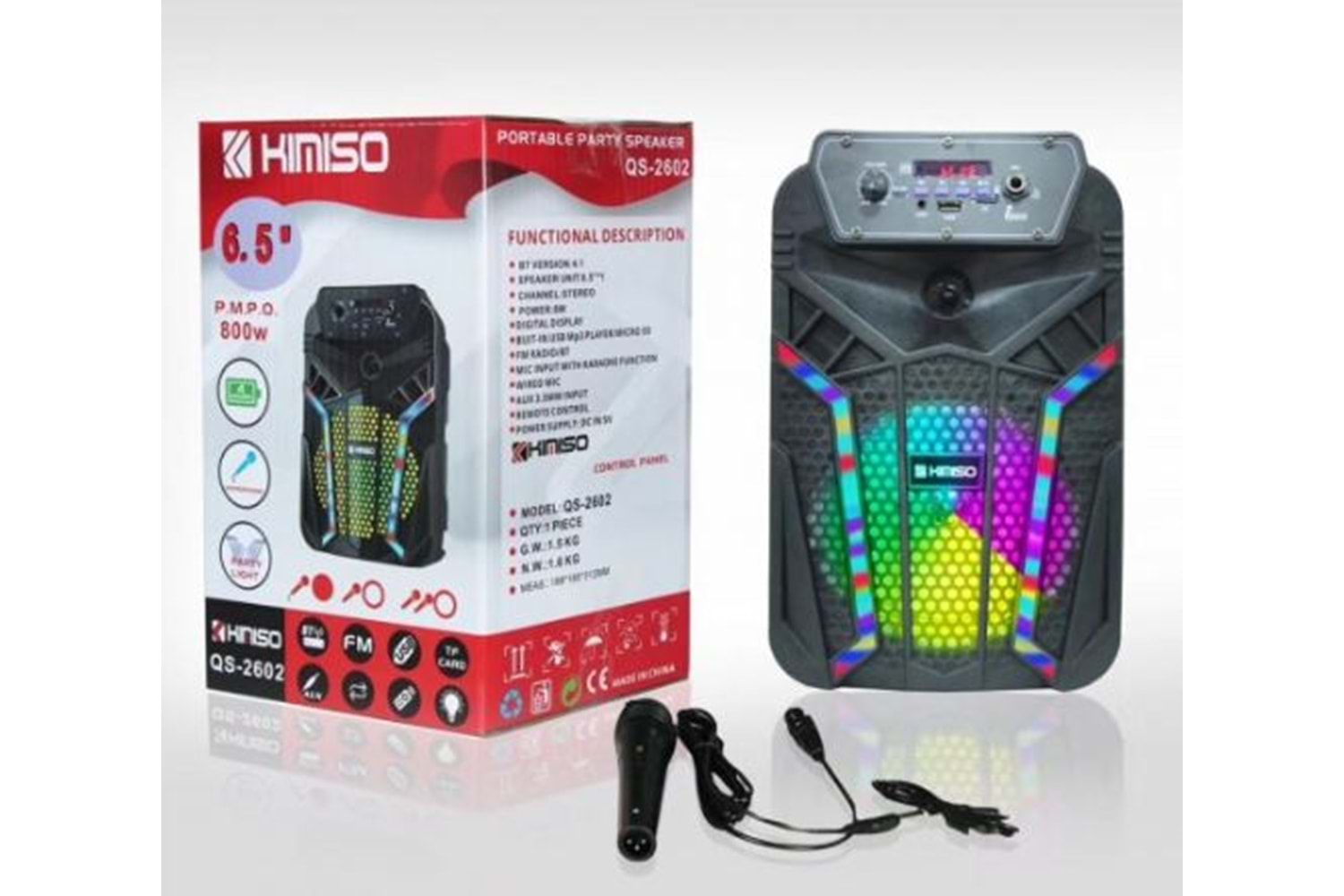 PLATOON PL-4435 BT,SD,USB GİRİŞLİ RGB IŞIKLI MİKROFONLU SPEAKER