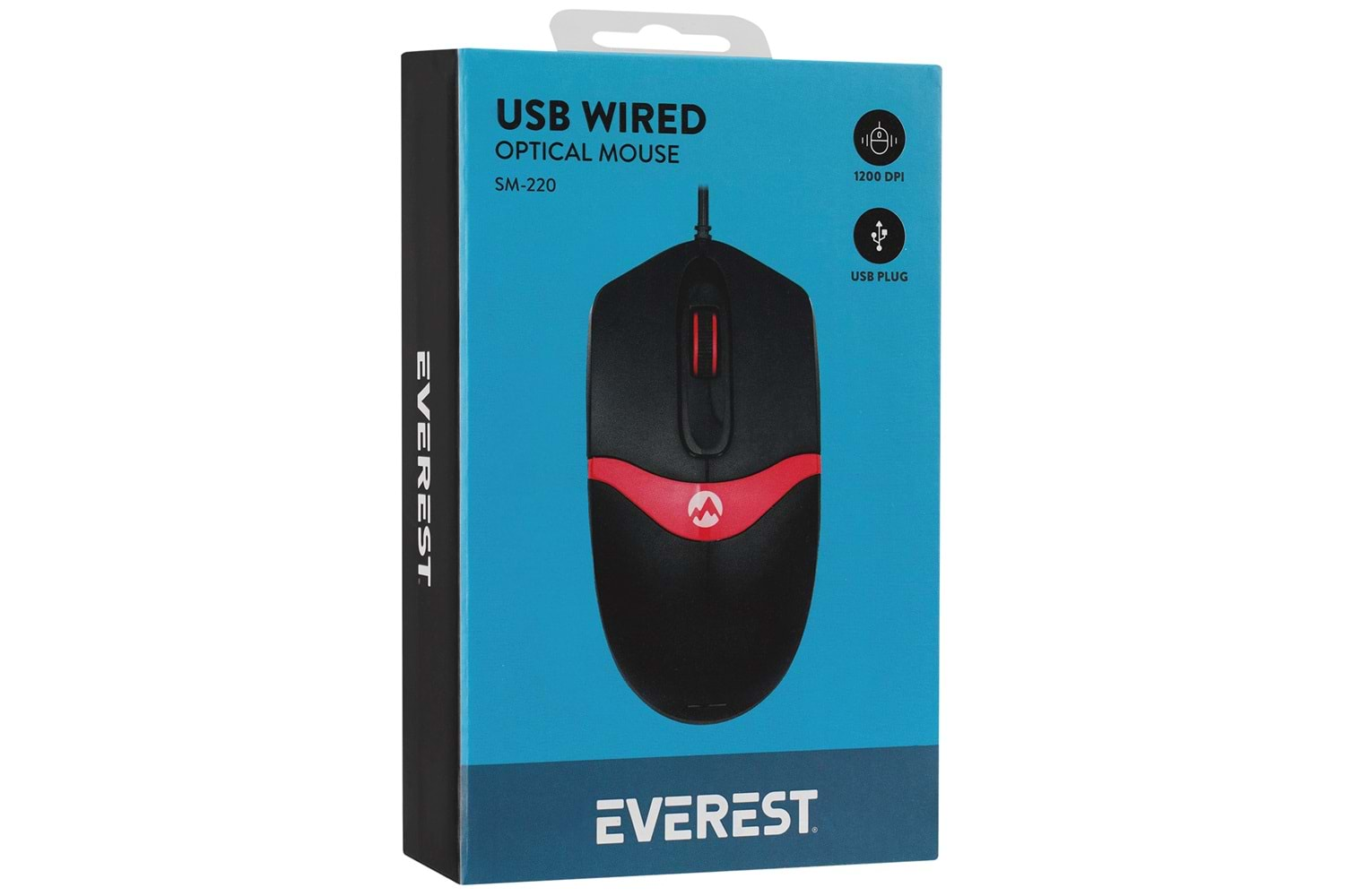 Everest SM-220 Usb Siyah/Kırmızı 1200dpi 3D Optik Kablolu Mouse