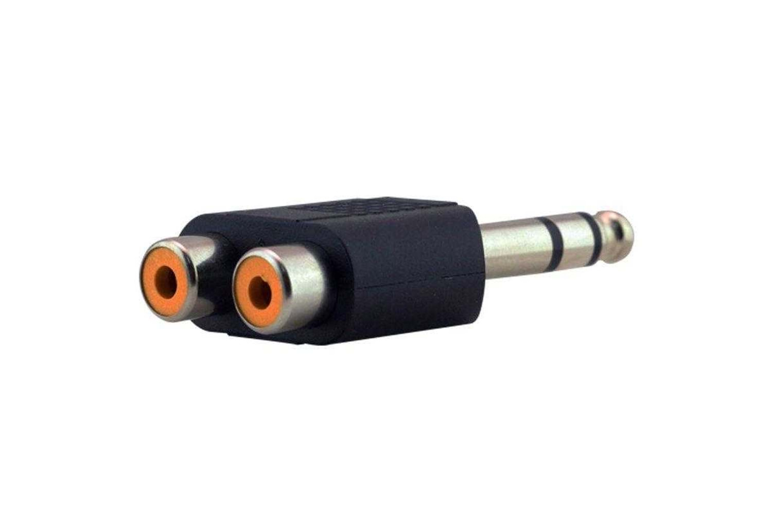 M4208 1 x 6.35mm stereo erkek AUX - 2 x RCA dişi AV ses video dönüştürücü r2c4