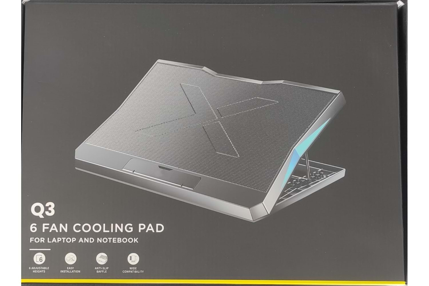 Q3 6 FAN COOLING PAD FOR LAPTOP AND NOTEBOOK