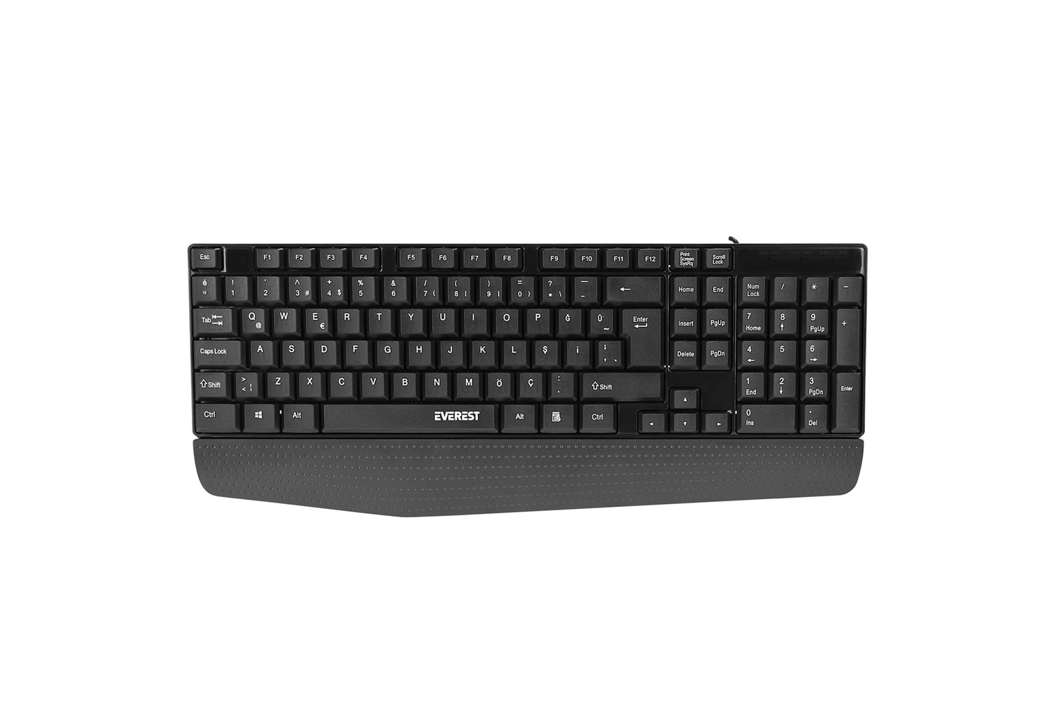 Everest KB-951U Siyah USB Bilek Destekli Q Standart Ofis Klavye