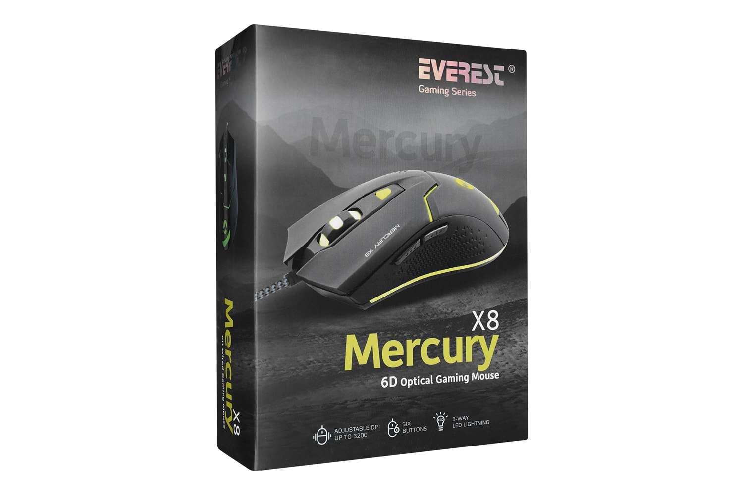 Everest Mercury X8 Usb Siyah 6D Optik Oyun Mouse