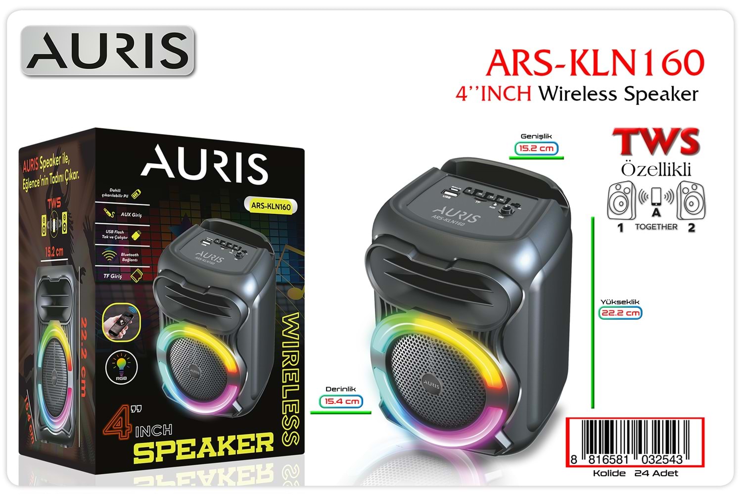 AURIS KLN160 BLUETOOTH SPEAKER 4