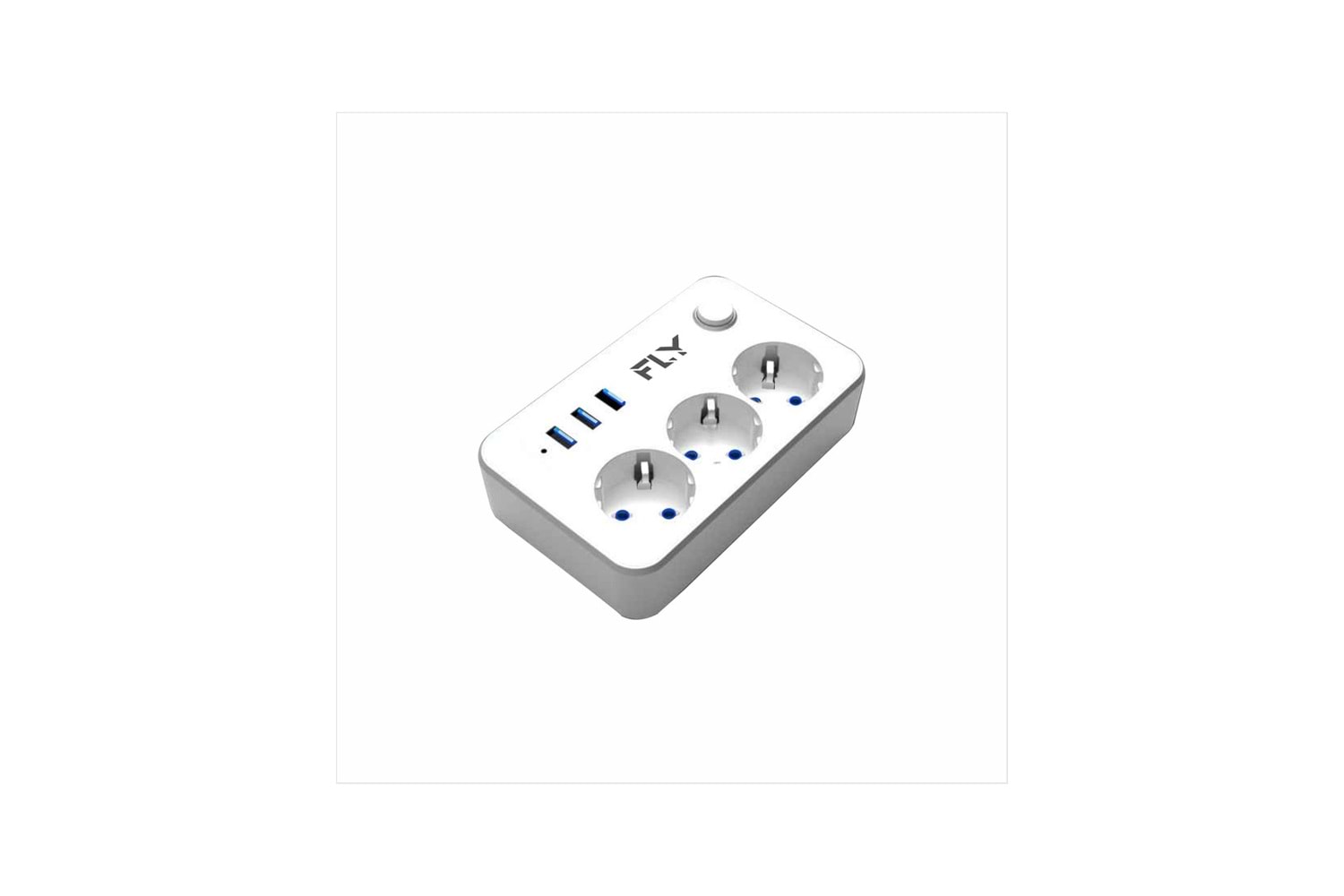 FLY 3406-01 ANAHTARLI TERMAL AKIM KORUMALI 3*PRİZ 3*USB 2.1A 2M KUTULU BEYAZ