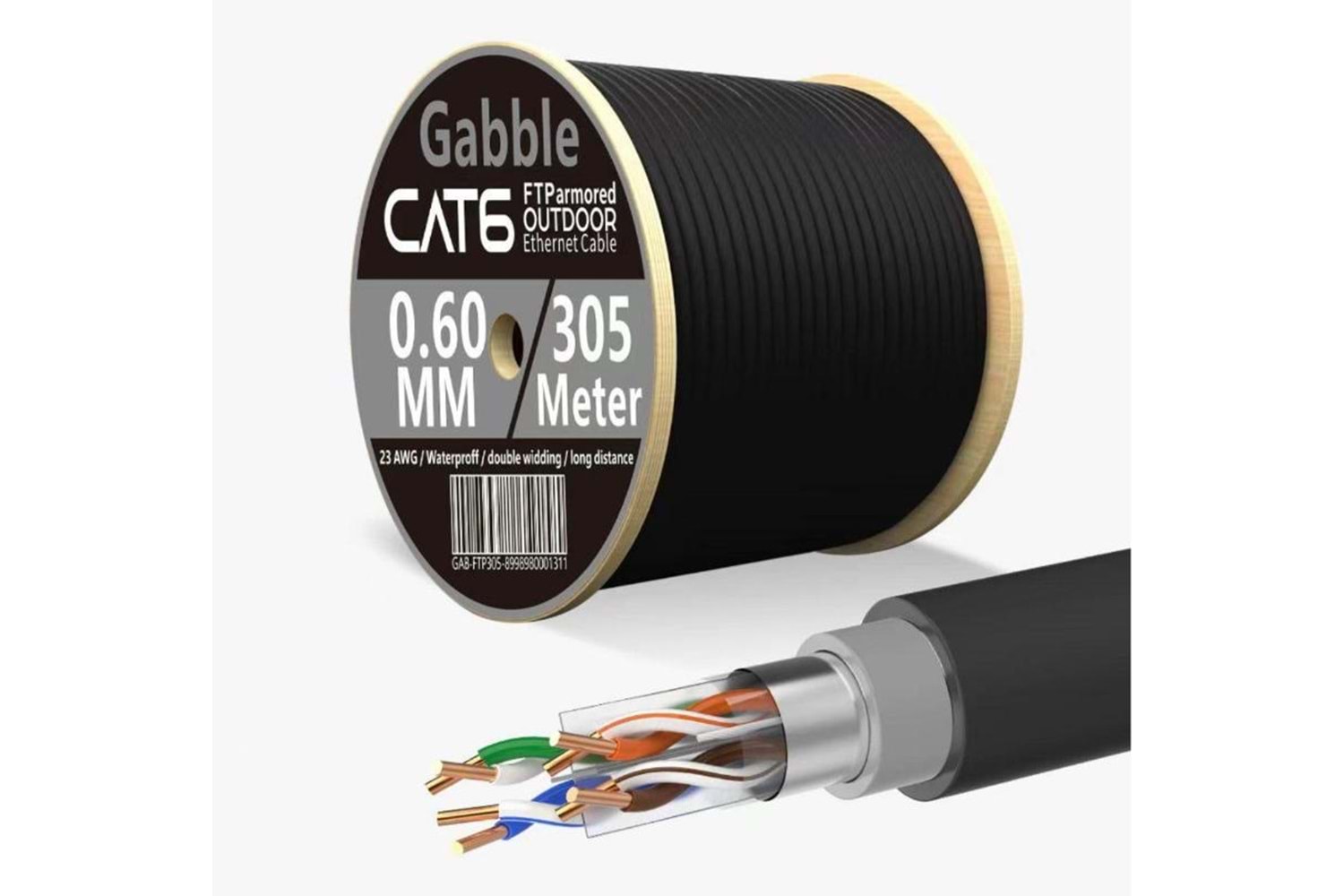 GABBLE FTP 23AWG 305M DIŞ ORTAM CAT6 SİYAH