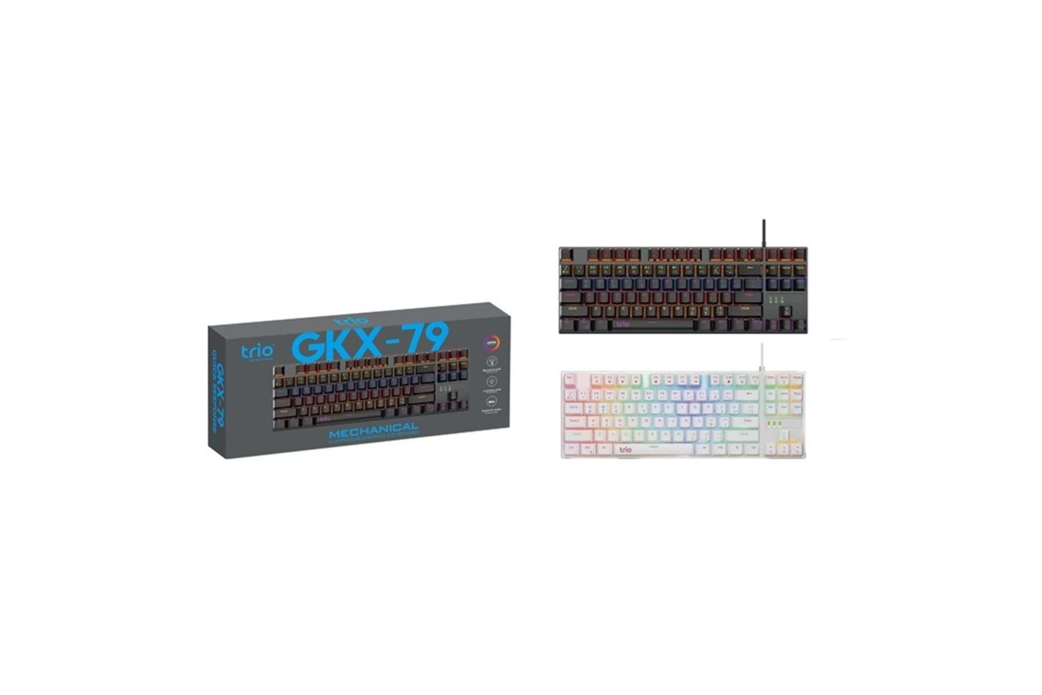 TRİO TRGKX79 OYUNCU KLAVYESİ MEKANİK BLUE SWİTCH RGB