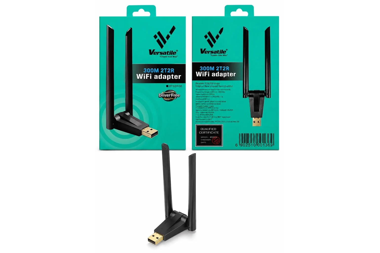 VERSATİLE RT92W36 USB WİRELESS 300M ÇİFT ANTENLİ ADAPTÖR