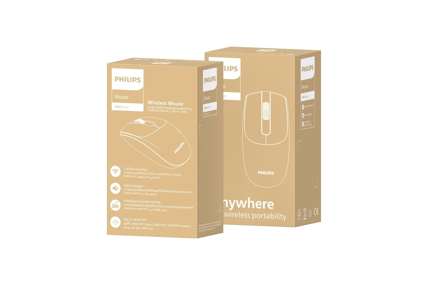 Philips SPK7398 Kablosuz 1600DPI 3 Tuşlu Optik Sessiz Mouse Siyah