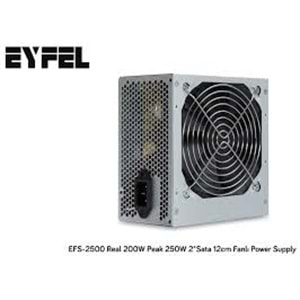 EYyfel EFS-2500 Real 200W Peak 250W 2*Sata 12cm Fanlı Power supply