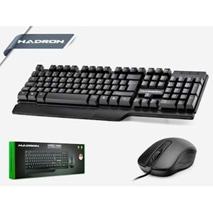 HADRON HD861 KABLOLU KLAVYE MOUSE SET Q SİYAH