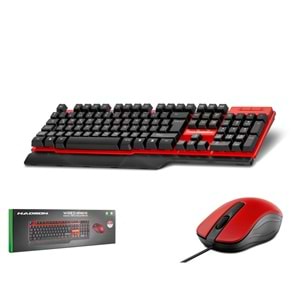 HADRON HD861 KABLOLU KLAVYE MOUSE SET Q SİYAH