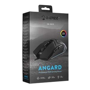 Everest SM-GX19 ANGARD Usb RGB Işıklı Makrolu 7200dpi Örgü Kablolu Gaming Oyuncu Mouse