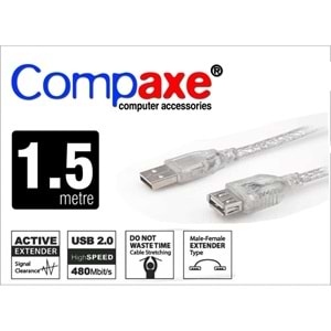COMPAXE CUK-150 1.5M UZATMA ŞEFFAF USB KABLO