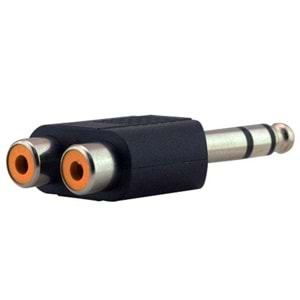 M4208 1 x 6.35mm stereo erkek AUX - 2 x RCA dişi AV ses video dönüştürücü r2c4