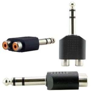 M4208 1 x 6.35mm stereo erkek AUX - 2 x RCA dişi AV ses video dönüştürücü r2c4