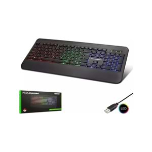 HADRON HDX2607 KABLOLU OYUNCU KLAVYE LED Q SİYAH
