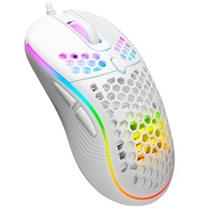TRİO G907 3200dpi BEYAZ RGB LEDLİ GAMING OYUNCU MOUSE