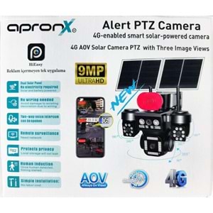 APRONX APX-WSP798 9MP AOV 4G SOLAR 3 KAMERA 40 LED PTZ