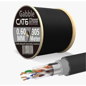 GABBLE FTP 23AWG 305M DIŞ ORTAM CAT6 SİYAH