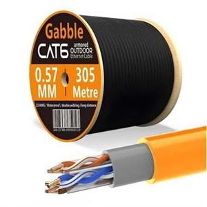 GABBLE GAB-CDK305 CAT6 305MT DIŞ ORTAM KABLO OD 0.57MM TURUNCU
