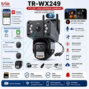 TRIO TR-WX249 PTZ WIFI P9 DUAL 2 LENS 802.11b/g/n 2.4GHz
