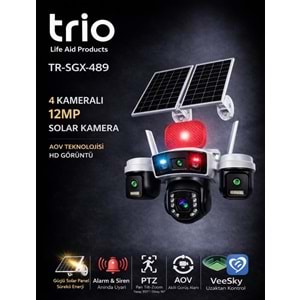 TRIO TR-SGX489 4 LENS AOV 4G-LTE PTZ 5V 2A SOLAR KAMERA TA11