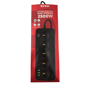 TRİO TR3441 5 Lİ (3*USB+2*TYPE-C) 2500W 2MT AKIM KORUMALI PRİZ
