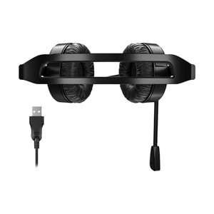 Lecoo HT106 USB Kablolu Mikrofonlu Kulak Üstü Kulaklık Siyah