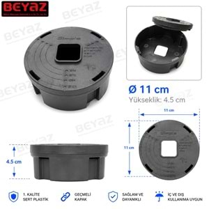 BUAT YUVARLAK KİLİTLİ KAPAKLI SİYAH 11*11