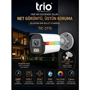 TRİO TİC-2710 5MP H265+ IPC BULLET KAMERA WITH POE&AUDIO