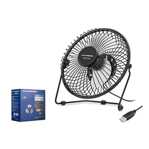 HADRON HDX7252 VANTİLATÖR USB METAL 18CM SİYAH - BEYAZ