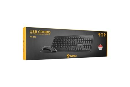 EVEREST KM-515 SİYAH USB COMBO Q STANDART KLAVYE+MOUSE SET