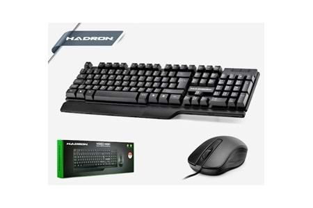 HADRON HD861 KABLOLU KLAVYE MOUSE SET Q SİYAH