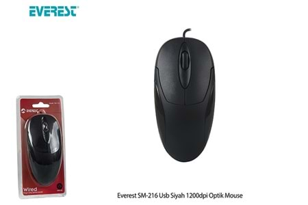 Everest SM-216 Usb Siyah 1200dpi Optik Mouse