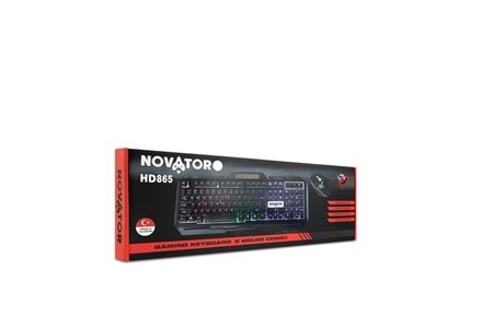 NOVATOR HD865 KABLOLU OYUNCU KLAVYE MOUSE SET LED Q SİYAH